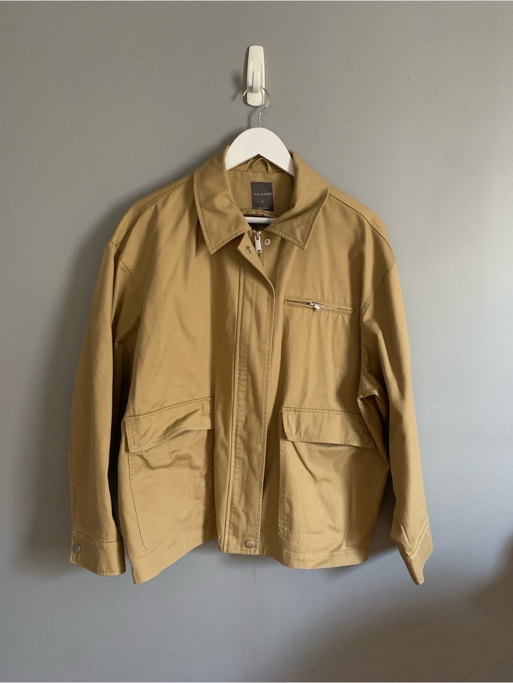 Primark Tan Utility Barn Coat / Jacket with Zip Chest Pocket